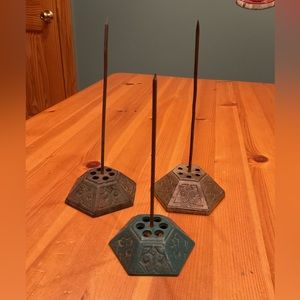 ANTIQUE RECEIPT SPIKES FILIGREE HEXAGON GRADED LOT OF 3 CELTIC DESIGN